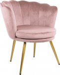 Genesis Armchair, metal, silver, pink, 62D x 70W x 76H cm