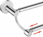 BESy Adjustable Bathroom Towel Rail SUS304 Stainless Steel 16.5-28.7 Inch Hotel Style Wall Mount with Screws Towel Bar Towel Rail Towel Rack Polished Chrome Finish