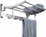Candora&reg; Stainless Steel Wall Mounted Bathroom Towel Rack Brushed Towel Shelf Towel Holder Hotel Rail Shelf Storage Holder for The Bathroom (Size:60 * 25 * 10 cm)