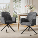 Komplekt 2 s&ouml;&ouml;gitoa tooli, p&ouml;&ouml;ratavad k&auml;etoega, 360&deg; p&ouml;&ouml;rlevad polsterdatud toolid, k&ouml;&ouml;gitoolid, &scaron;enill, s&ouml;&ouml;gituba, meigitool, metalljalgadega p&ouml;&ouml;rlev tool, s&ouml;&ouml;gituppa, magamistuppa, magamistuppa