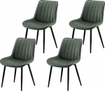 Garvis s&ouml;&ouml;gitoa toolid, komplekt 4, polsterdatud toolid istmepadjaga, kunstkangas, k&ouml;&ouml;gitool, elutoa tool, garderoobitool, ergonoomiline tool (oliivi)