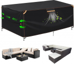 GARPROVM Tarpaulin aiam&ouml;&ouml;bel v&auml;ljas veekindel 230 x 165 x 80 cm aiam&ouml;&ouml;bli kate ilmastikukindel 420D Oxfordi kangas koos ventilatsiooniga, tolmukindel kaitsekate v&auml;ljas istumisgrupi jaoks