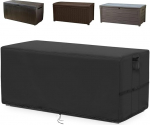Kingling Deck Box Cover, Outdoor Storage Box Cover veekindel, V&auml;ljaspool Storage Bench Deck Boxes Covers Black (58 "L x 33" W x 34" H)