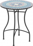 FANTASK &Uuml;mmargune bistro laud, k&uuml;ljelaud mosaiikplaadiga, istumiskomplekt kuni 50 kg, r&otilde;dum&ouml;&ouml;bel, aiam&ouml;&ouml;bel, terrassile, aeda ja r&otilde;dule (sinine)