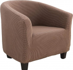 Club-Stuhl-Schonbezug f&uuml;r Sessel, hoher Stretch, Sesselschonbezug, M&ouml;belschutz f&uuml;r Wohnzimmer, abnehmbare Fl&uuml;gelr&uuml;ckenbez&uuml;ge (1 St&uuml;ck, Hellkaffeebraun)