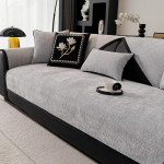 MYSKY HOME Diivanikate L kuju - diivanikate 3-kohaline nurgadiivanikaitse libisemisvastane diivanikate istme diivanipadjale lastele Diivanikate plekkide vastu 90 x 180 cm, helehall 1 tk.