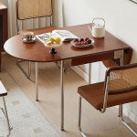 150 cm kokkupandav k&ouml;&ouml;gi s&ouml;&ouml;gilaud T&auml;ispuidust k&ouml;&ouml;gilaud pikendatav Drop-Leaf kokkupandav s&ouml;&ouml;gilaud jalad roostevabast terasest hea stabiilsuse ja kandev&otilde;ime tagamiseks kompaktsete kodude jaoks