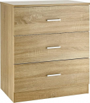 Baroni Home Melamiinist 3 sahtliga kapp magamistuppa v&otilde;i elutuppa, kaasaegne tammepuust kapp, 60 x 40 x 70 cm