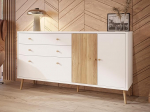 FORTE Harllson Lihtne kokkupanek EasyKlix kapp valge puidukaunistusega: Laius 160 cm x k&otilde;rgus 86 cm x s&uuml;gavus 41 cm.