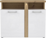 FORTE Tuluza 2-ukseline kapp, komposiitpuit, valge/artisan tammepuu kombineeritud valge k&otilde;rgl&auml;ikega, 43 x 85,9 x 103,5 cm, 43 x 85,9 x 103,5 cm