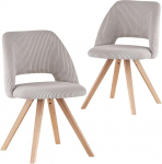 B&D home Vicky s&ouml;&ouml;gitoa toolid 2-st komplektist - polsterdatud toolid koordikangast, antratsiit, ergonoomiline istmekoor, naturaalsed puidust jalad, kaasaegne maamajas disain k&ouml;&ouml;ki, s&ouml;&ouml;gituppa