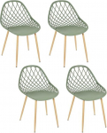 HOME DECO FACTORY 4 &otilde;uetooli Malaga pol&uuml;prop&uuml;leenist roheline pruun 60 x 80,2 x 51,2 cm 60 x 80,2 x 51,2 cm