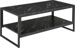 HOMCOM Modernne kohvilaud 2 riiuliga 106 x 50 x 47 cm Must