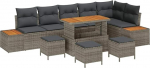 Gartensofa-komplekt 10 tk Grau Poly-Rattan Gartenm&ouml;bel Model3362943