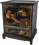 Oriental Furniture Aasia m&ouml;&ouml;bel ja dekoratsioon 24-tolline Jaapani lakitud idamaine otselaud/&ouml;&ouml;laud, matt must