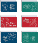 Dusenly pakett 6 Happy New Year tervituskaardid uusaasta kaardid uue aasta kingitus kingitused kaunistused &uuml;mbrikud ja kleebised