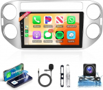 2G + 64G juhtmevaba Carplay Android Autoradio 2 DIN VW Tiguan 2006-2016 jaoks koos Android auto navigatsiooniga GPS WiFi 9-tolline autoraadio koos Mirror Link Bluetooth FM/RDS/DAB/OBD/DVR roolijuhtimispuldiga