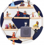 Todeco Tonie Shelf for Toniebox Hearing Figures, Magnetic Storage for 20-25 Tonie, Wall Shelf, Children's Shelf for Girls and Boys, Football