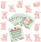 DPKOW Pack of 16 Lucky Charms aastavahetuse Lucky Pigs uusaasta Lucky Charm v&auml;ike Lucky Charm roosa Lucky Pig Kingitus uusaasta kingitus kingitus kingitus uusaasta uusaasta uusaasta dekoratsioon koos 8 Lucky kaardid