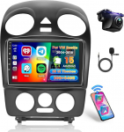 Hikity 2+64G Android 15 autoraadio VW Beetle 2004-2010 traadita Carplay Android autole, 9-tolline puuteekraaniga Android raadio Bluetooth GPS WiFi EQ FM RDS Mirror Link SWC MIC tagurduskaameraga