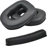 JHZZWJ Asendavad k&otilde;rvapadjad Logitech Astro A10 A20 A40 A50 jaoks Kunstnahast k&otilde;rvapadjad, mis on valmistatud kunstnahast