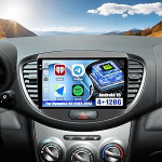 CAMECHO 9-tolline 4+128G Android 15 satelliitnavigatsiooniga autoraadio Hyundai i10 2007-2013 koos GPS WiFi FM RDS-ga, traadita Carplay Android auto Bluetooth raadio Incell HD puuteekraaniga koos tagurduskaameraga + Canbusega