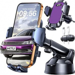 HTU t&auml;iustatud 4-in-1 mobiiltelefonihoidja auto 36 kg tugeva iminapaga ja ventilatsiooni konksuga, super stabiilne, 360&deg; p&ouml;&ouml;ratav mobiiltelefonihoidja auto iPhone 17 Pro Max 15 16 Samsung S25 Ultra, kerge