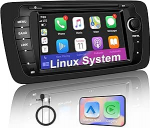 Seat Ibiza 6j (2009-2014) autoraadio - juhtmevaba CarPlay & Android auto, sisseehitatud Bluetooth, mikrofon, AM/FM/RDS/USB port ja DSP/Bassbox funktsioon.