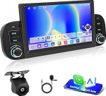2GB+64GB Autoradio f&uuml;r FIAT Panda 2013-2020 mit Carplay, Wireless Android Auto Car Stereo mit GPS Navigation/WiFi/Bluetooth/RDS/FM Radio/USB/SWC/Mirror Link/Canbus+Cam