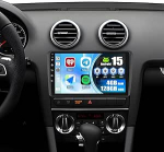 4 + 128 GB Android 13 autoraadio Audi A3/S3/RS3 2003-2013 juhtmevaba Carplay & Android Car, 9-tolline Incell puuteekraan koos Mirror Link EQ GPS WiFi Bluetooth FM/RDS SWC AHD tagantvaate kaameraga + MIC