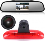 「18 mm objektiivi tippkvaliteediga tagurduskaamera + 4,3-tolline auto tahavaatepeegel」 Pidurituled auto katusel tagurduskaamera Fiat Ducato 244 bussikasti/Peugeot Boxer/Citroen Jumper Relay 2002-2006 jaoks