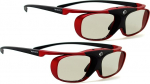2 x Hi-SHOCK RF Pro Scarlet Heaven aktiivsed 3D prillid EPSON, JVC & SONY RF 3D projektorile / projektorile [120 Hz | RF | Laetav | 32 g]