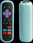 Schutzh&uuml;lle f&uuml;r Fernbedienungen, kompatibel mit Roku TV-Fernbedienung, Roku Express, Streaming-Stick, Premiere, universelle Silikonh&uuml;lle f&uuml;r Roku Voice Remote mit Umh&auml;ngeband, leuchtet blau