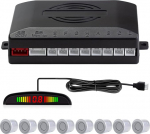 Parkimisabi 8 esi-tagumise parkimisanduriga koos LED-signaaliga (8 andurit, h&otilde;bedane)