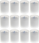 AROMATIS 12 x valge k&uuml;&uuml;nal, 6,5 x 4,7 cm (l&auml;bim&otilde;&otilde;t) cm - l&otilde;hnatu motiivk&uuml;&uuml;nal - Liturgiline soovk&uuml;&uuml;nal - P&otilde;lemisaeg 24 tundi - Taimne parafiin
