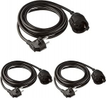 Meister kaitsekontaktide pikendus - 3 m kaabel - must - plastkaabel - IP20 siseruumides / Puudutuskaitsega &uuml;hendus / Schuko pikendus / 7432320 (3 tk)