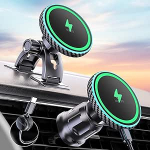 MOKPR f&uuml;r MagSafe Autohalterung mit Ladefunktion, 15W f&uuml;r iPhone Magsafe Ladeger&auml;t Auto, Handyhalterung Auto Magnet mit Ladefunktion L&uuml;ftung/Armaturenbr f&uuml;r iPhone 17 16 15 14 13 12 (Kohlenstofffaser)
