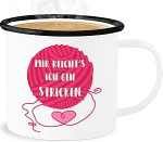 Email tinamug - avaldus - Mir Reicht's ich geh knicking - 300 ml - valge must - avaldused Wool Cup Happy New Year Crochet Cups New Year Knit with Knitted Wool Ball