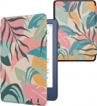 kwmobile Flip Case &uuml;hilduv Amazon Kindle (2022/2024) &uuml;mbris - eReader Case - Tropical Jungle Pink Yellow Green (troopiline džungel)