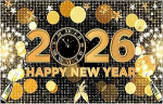 2024 Head uut aastat kaunistused, Happy New Year Background Banner Mustad kuldsed &otilde;hupallid &scaron;ampanja ilutulestik fotosessiooni stuudio rekvisiidid Glitter t&auml;hed aastavahetuse partei dekoratsioonid (must)