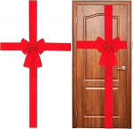 LATERN Pack of 2 Christmas Cabinet Door Bow, suur punane kapp Vibud, j&otilde;ulupuu vibu, j&otilde;ulup&auml;rg, vibu, festivalipakend j&otilde;ulupuu, kamin, esiuste kaunistused.