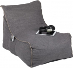 Relaxdays Bean Bag with Backrest, XXL Floor Cushion for Adults, Soft, Indoor, Foam Filling, Giant Bean Bag, Grey