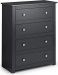 The Julian Bowen Radley 4 Drawer Chest of Drawers Anthracite is the modern and elegant storage solution for your bedroom.
