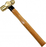 WEDO Ball Hammer, 680 g, Brass Engineer's Hammer, Sledgehammer, Ball Hammer with Wooden Handle, Length 310 mm