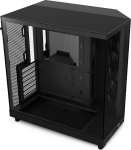 NZXT H6 Flow CC-H61FB-01 Kompaktne Mid Tower korpus kahe kambriga, klaasist paneelid panoraamvaatega, k&otilde;rge j&otilde;udlus, &otilde;huvool, paneelid, sisaldab 3 x 120 mm ventilaatorit, mustas toonis