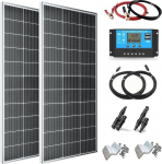 300 W p&auml;ikesepaneelide komplekt 12 V monokristalliline 2 x 150 W p&auml;ikesemoodul + 30 A 12 V / 24 V p&auml;ikesepaneelide laadija kontroller + p&auml;ikesekaabel p&auml;ikeses&uuml;steem matkaauto komplekt 12 V akudele majade r&otilde;dule haagissuvila katusele