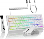 MAMBASNAKE ATTACK SHARK X68 HE Rapid Trigger-Tastatur & R1-Maus & 8KHz-Spiralkabel Kombinationen, 0,01 mm RT-Genauigkeit, 8KHz Wired Magnetische Tastatur, R1 Kabellose Gaming-Maus, f&uuml;r PC/Mac-Wei&szlig;e