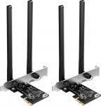 MERCUSYS MA30E Wi-Fi 5 AC1200 Dual-Band PCIe adapter, Bluetooth 5.0, MU-MIMO, WPA3, 2&times; suure j&otilde;udlusega antenni, &uuml;hildub Windows 11/10 (2 tk)