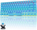 Mehaaniline klaviatuur, 82 klahvi Anti-Ghosting kompaktne ergonoomiline USB juhtmega arvuti m&auml;nguklaviatuur, Rainbow LED taustavalgustus sinised l&uuml;litid, sinine