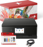 realink TS8750 Multi-Functional Printer Set (Printer, Scanner, Copier) with 6 Printer Cartridges Compatible with Canon TS8750